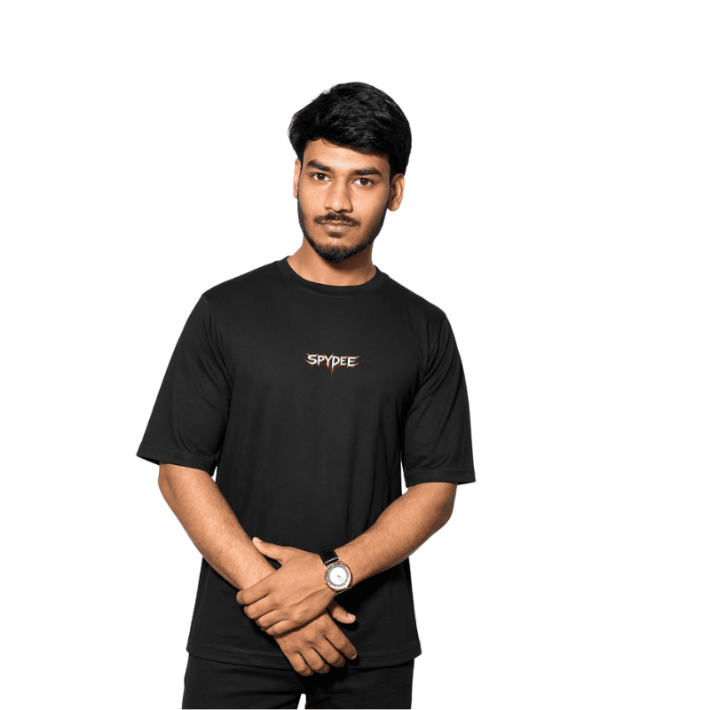 Silent focus Black oversized T-shirt  3