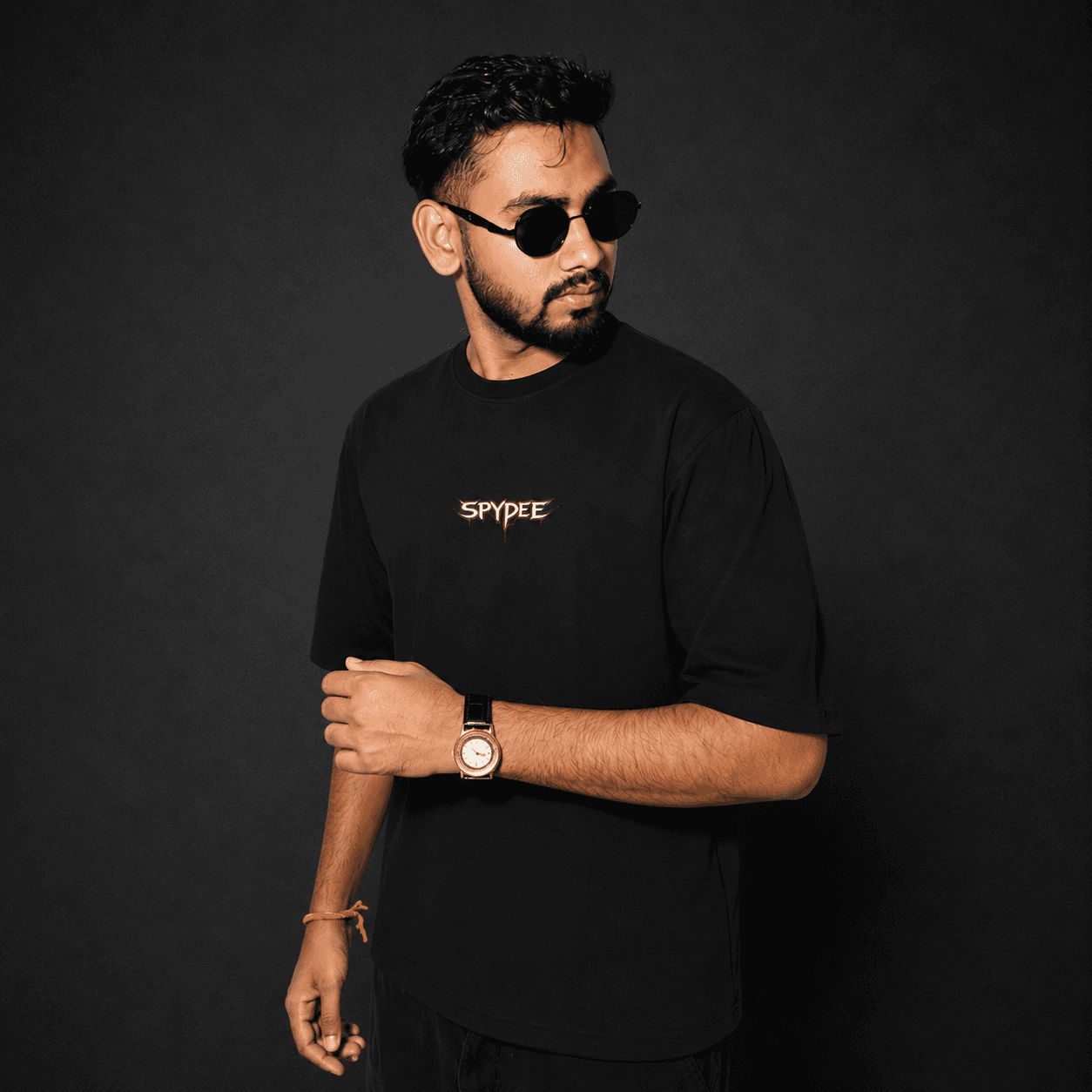 911 Midnight Machine Black oversized T-shirt  2