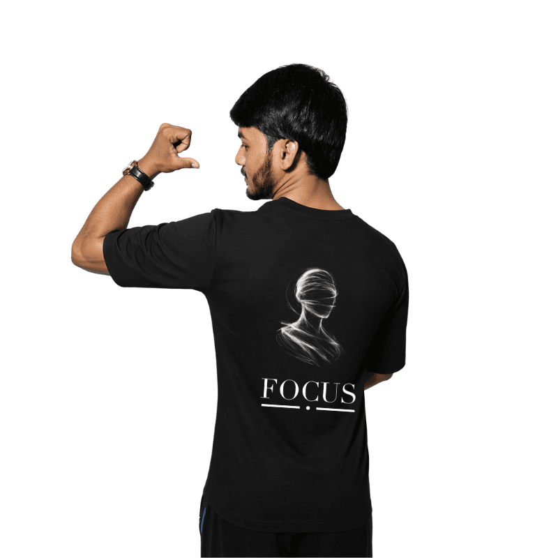 Silent focus Black oversized T-shirt