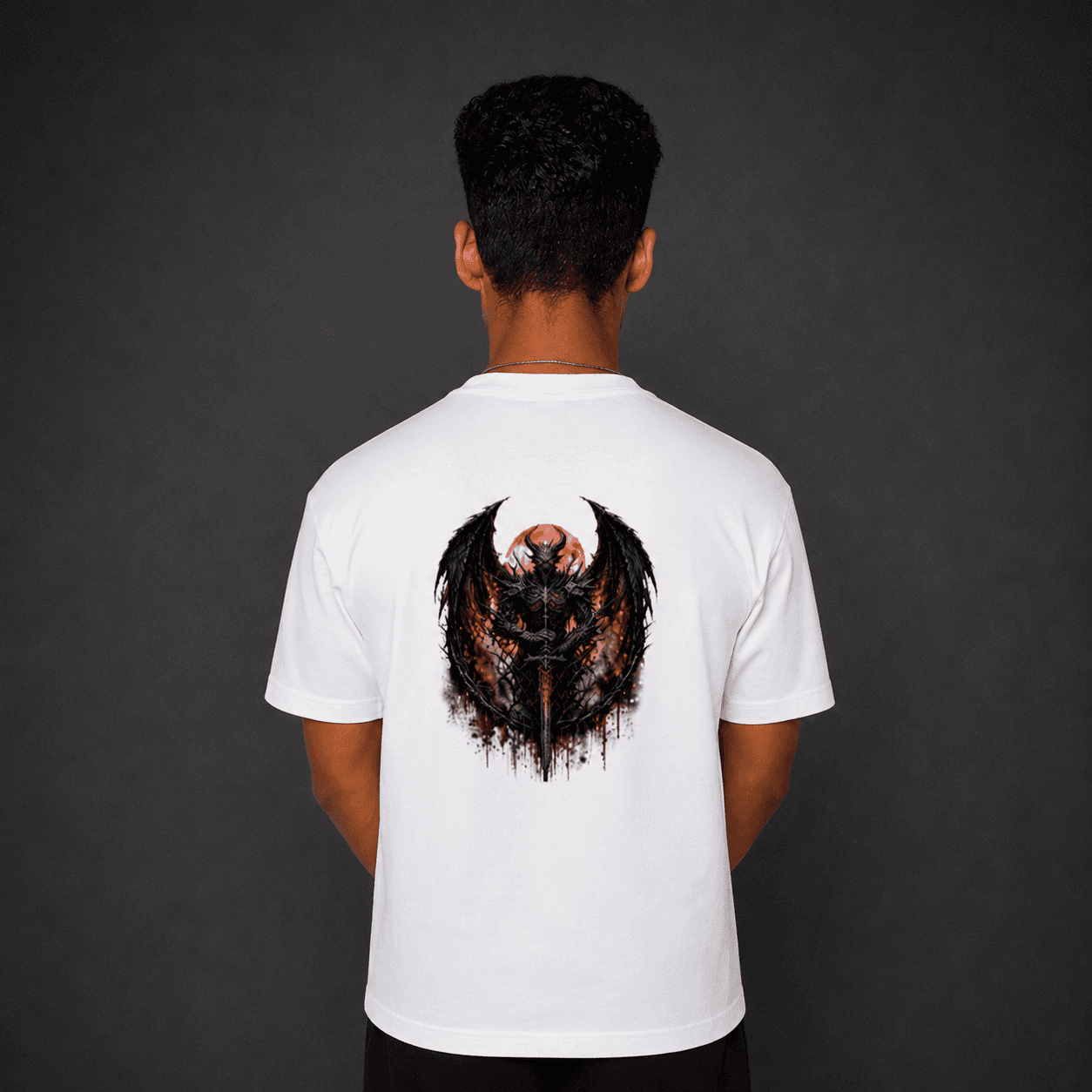 Infernal Guardian White oversized T-shirt