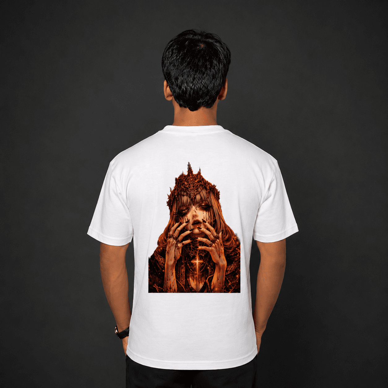Crimson Divine White oversized T-shirt