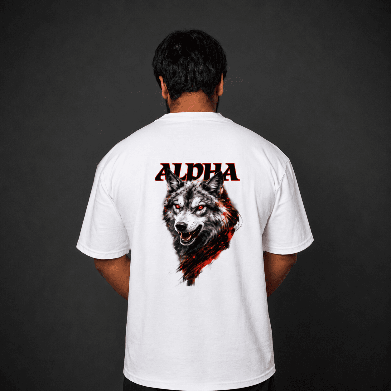 Alpha Instinct White oversized T-shirt