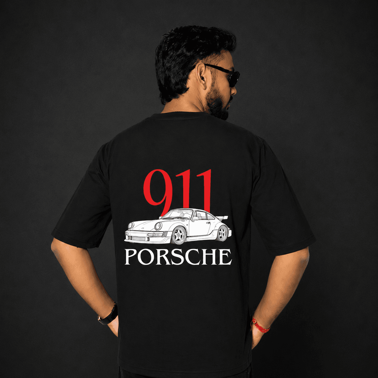 911 Midnight Machine Black oversized T-shirt
